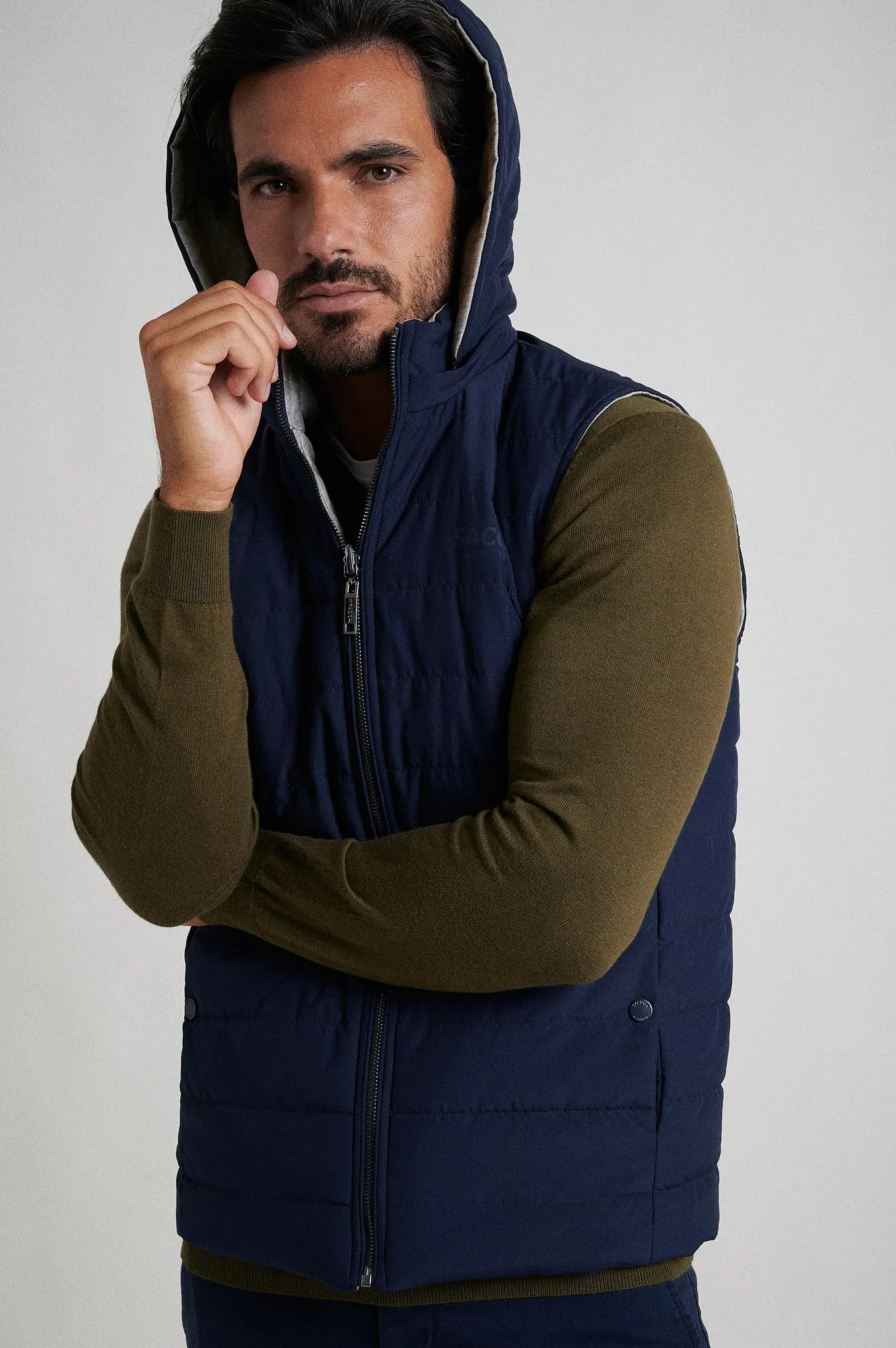 Quilted down vest in recycled polyester Respekt line