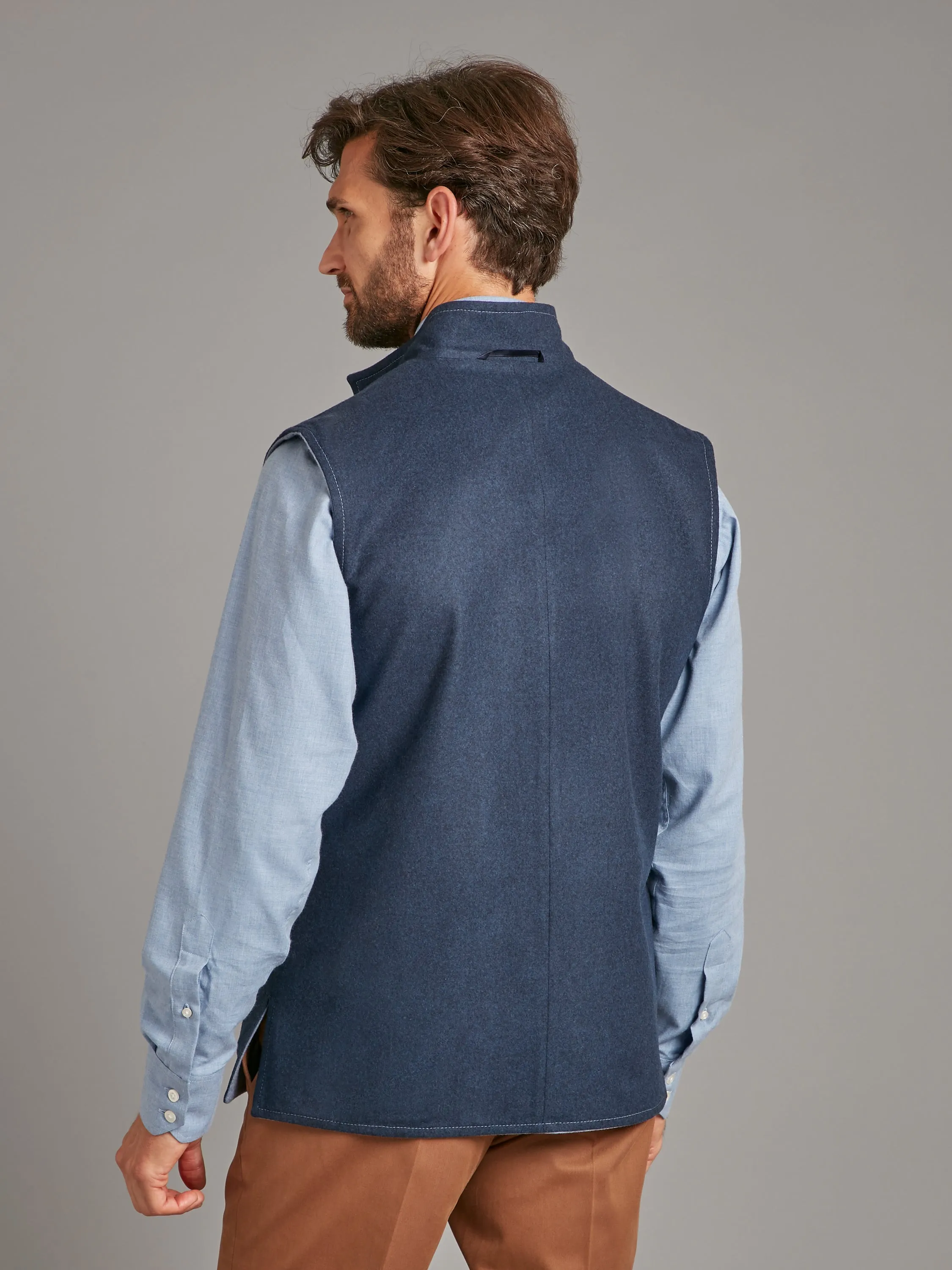Reversible Vest - Ink Blue & Denim Loden