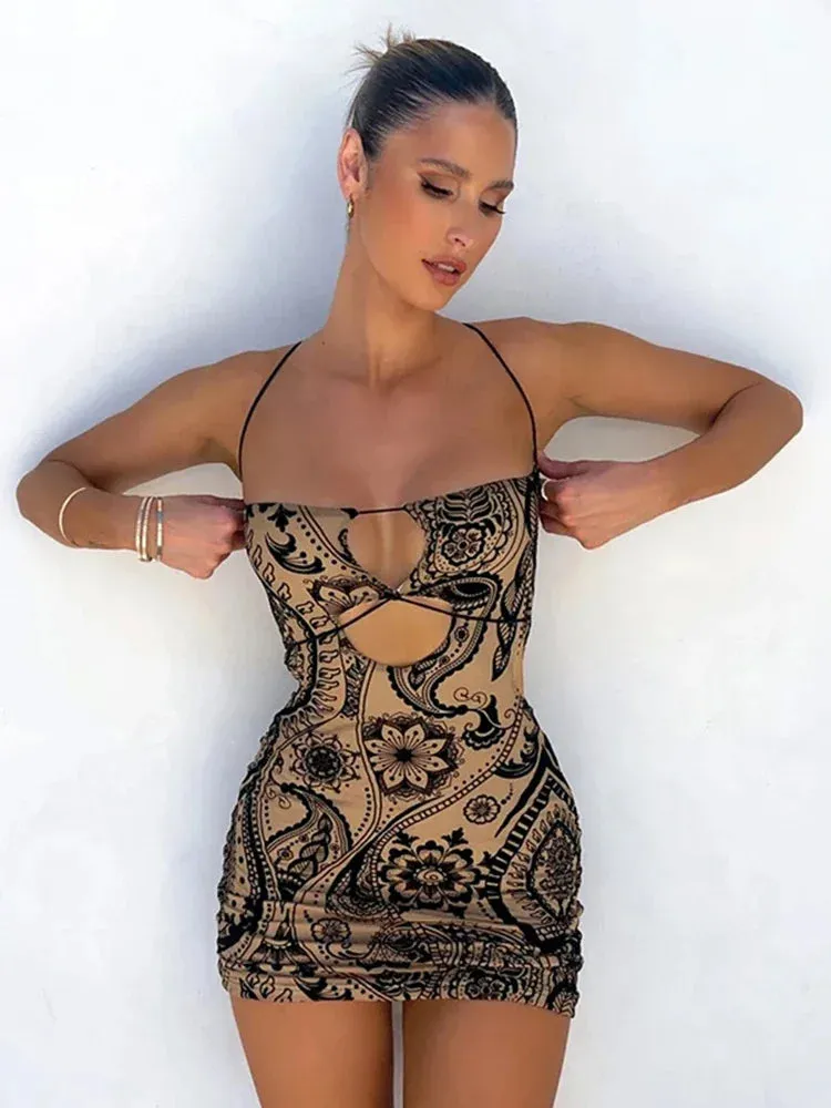 Sexy Backless Black Mini Dress