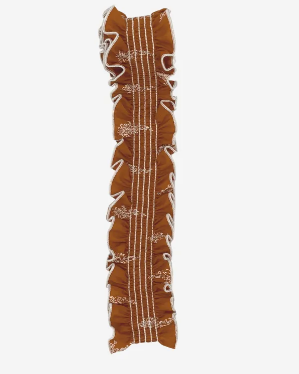 Smocked Shirred Fabric and Straps | Burnt Orange Paisley