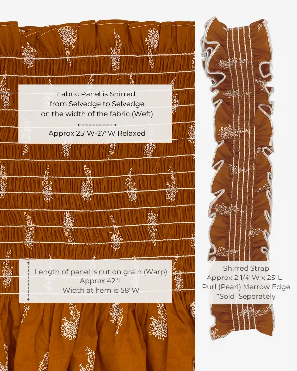 Smocked Shirred Fabric and Straps | Burnt Orange Paisley