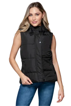 Snobbish Snap and Zip Closure Hooded Vest