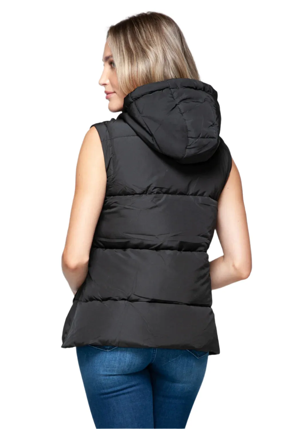 Snobbish Snap and Zip Closure Hooded Vest