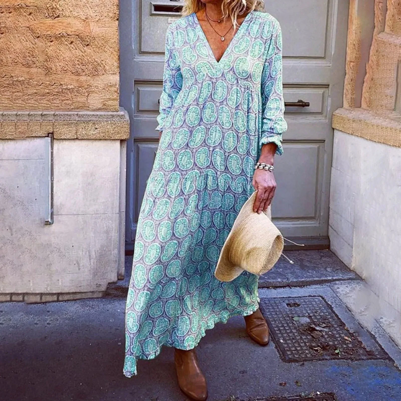 Summer 2024 Vintage Sleeveless High Waist Floral Printing Femme Swing Sundress Party Casual Retro Dress