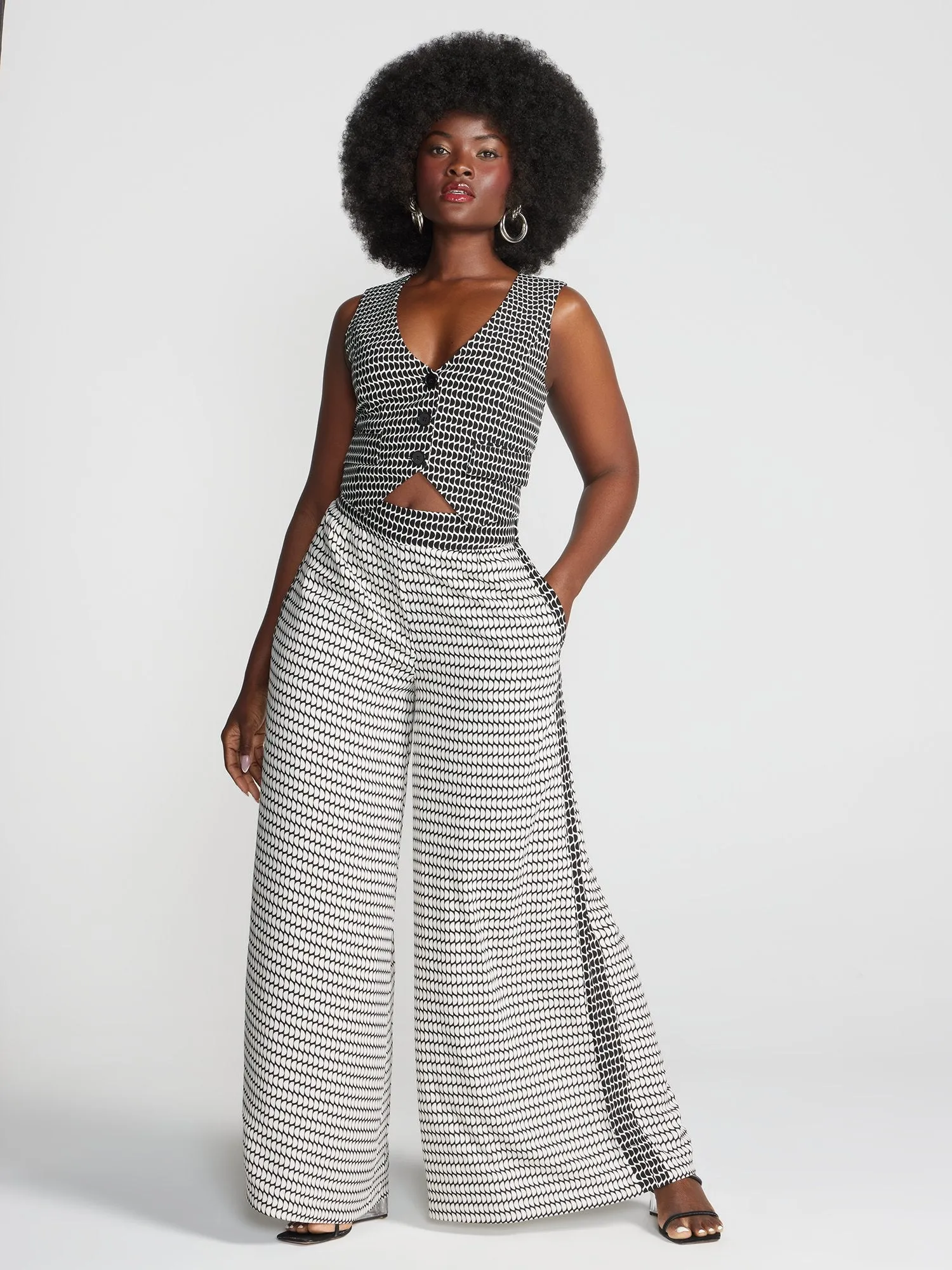 Zecora Printed Button-Front Vest