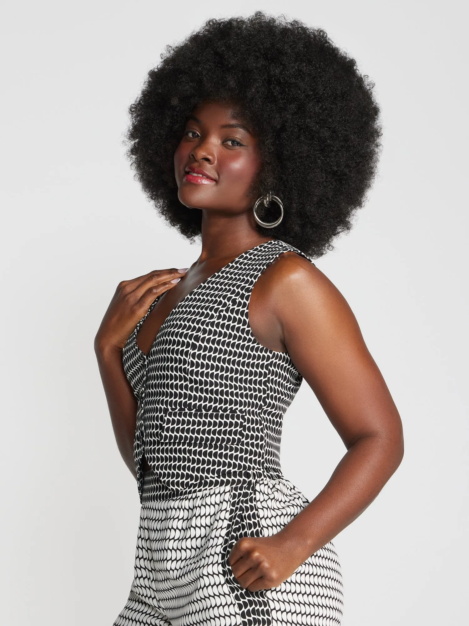 Zecora Printed Button-Front Vest